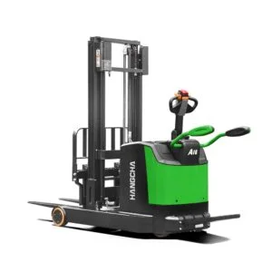 A Series High Range Stand-on Pallet Stacker With Mast Move